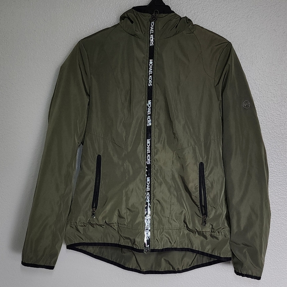 MICHAEL KORS OLIVE GREEN  WINDBREAKER JACKET/ M - Picture 1 of 17